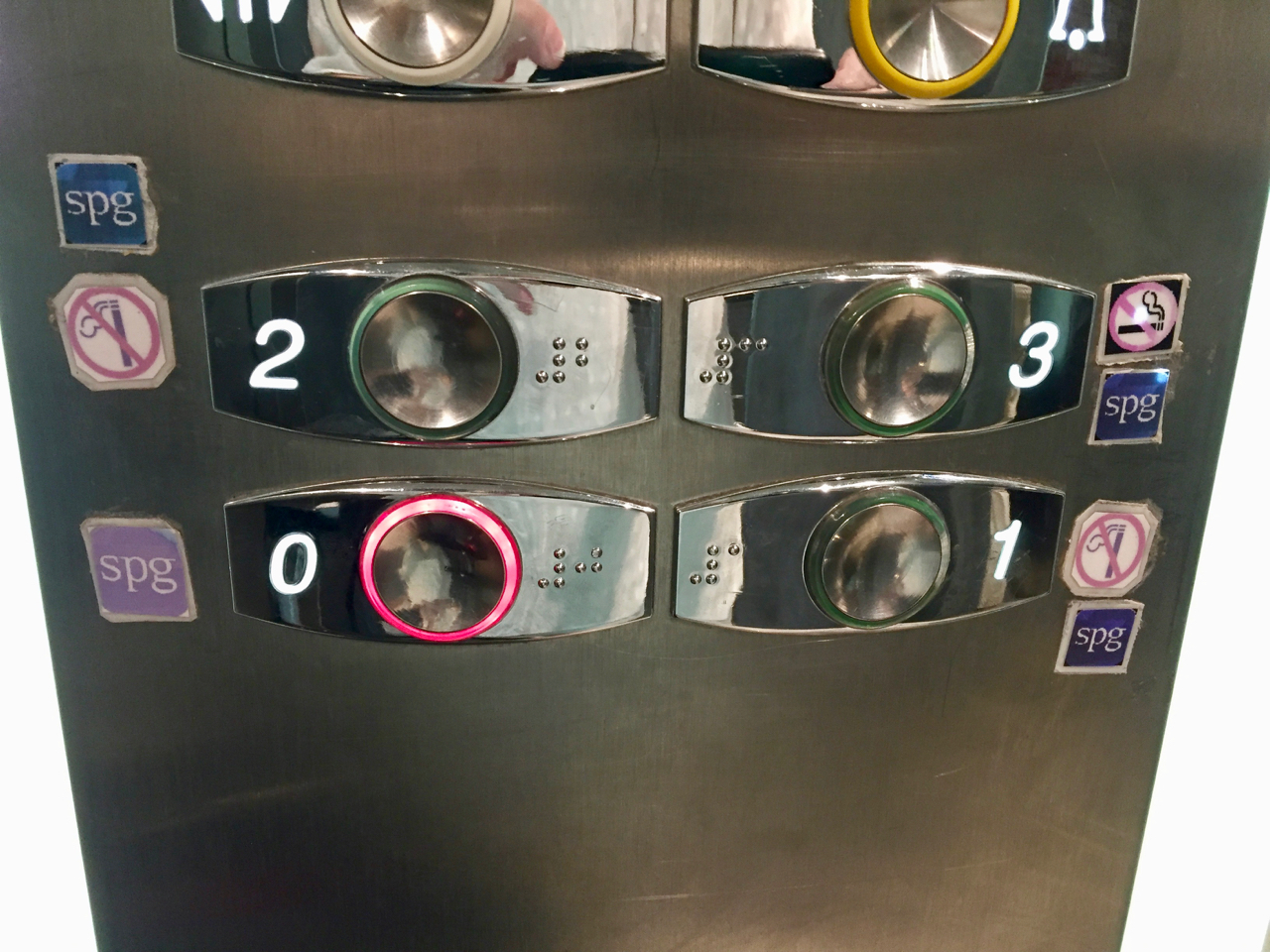 buttons on a elevator panel